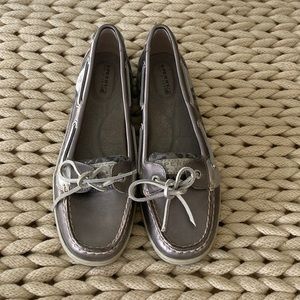 Grey cheetah print Sperry Topsiders
